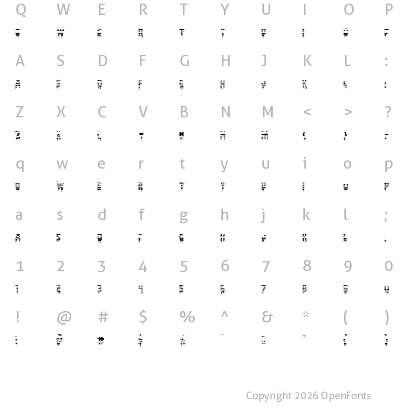 Character Map of Bloodlust Gradient Regular