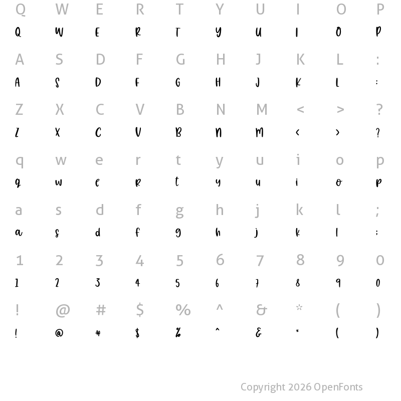 Character Map of Bloods Spearing Regular