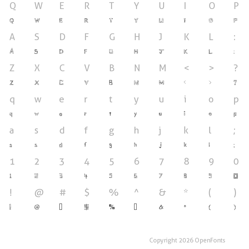 Character Map of Blueprint Medium