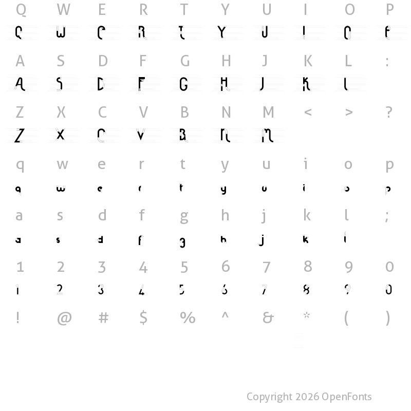 Character Map of Blueprint Regular