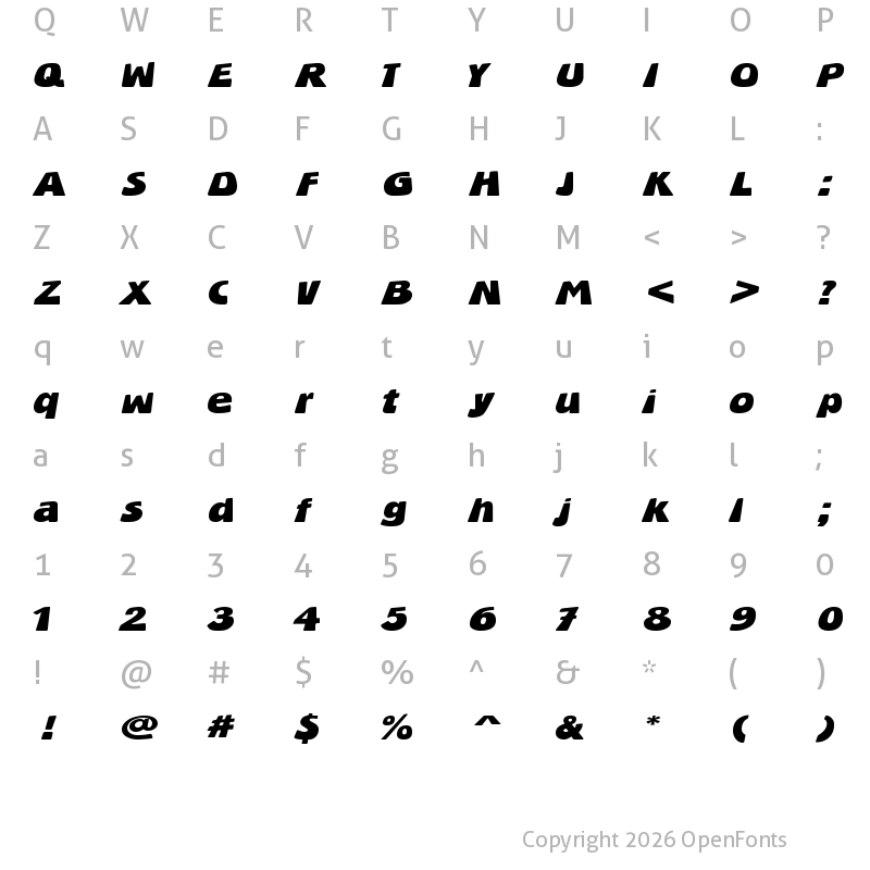 Character Map of BlueStone Regular