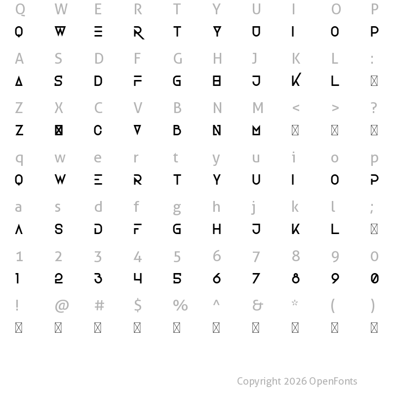 Character Map of BluPurpl Regular