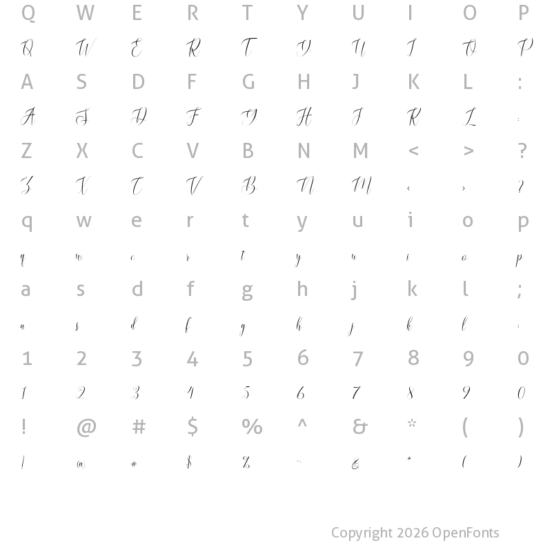 Character Map of Blussafir Regular