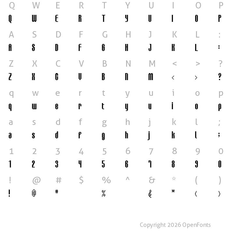 Character Map of BM delico A16