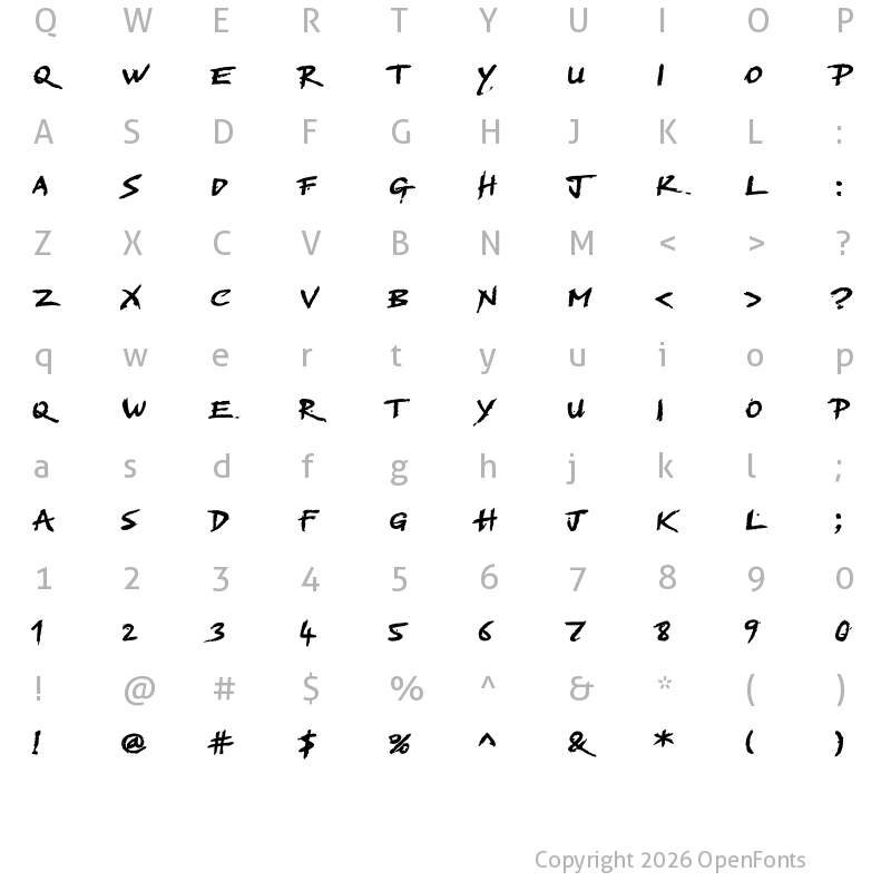 Character Map of BMX Radical Bold