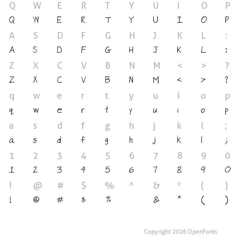 Character Map of Bo Chen Font Regular