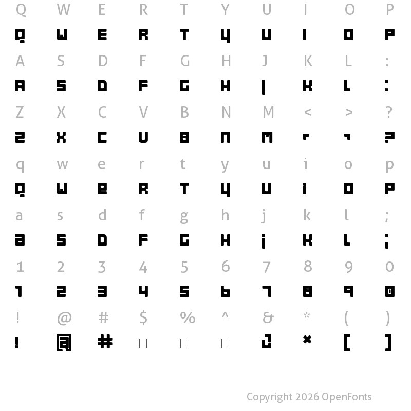 Character Map of Bob Regular