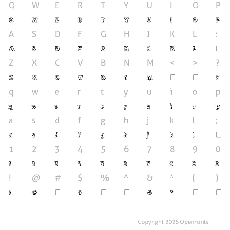 Character Map of bobotoh Regular