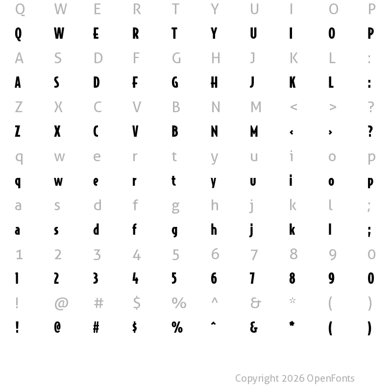 Character Map of Bodega Sans Black