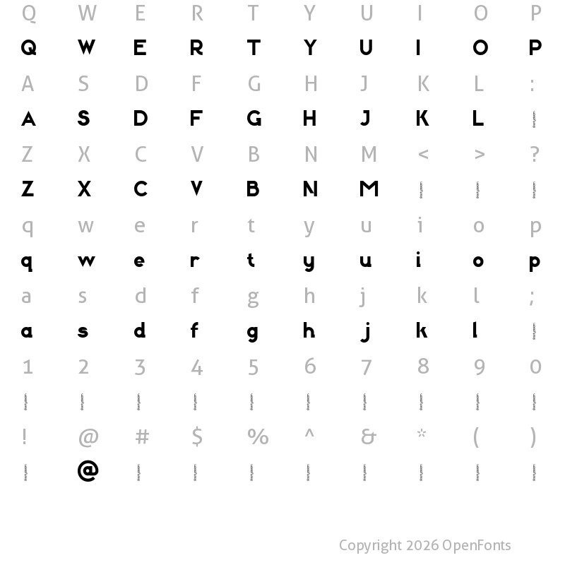 Character Map of Bogor Regular