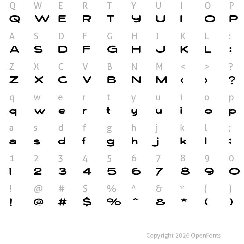 Character Map of Bohme Rounded