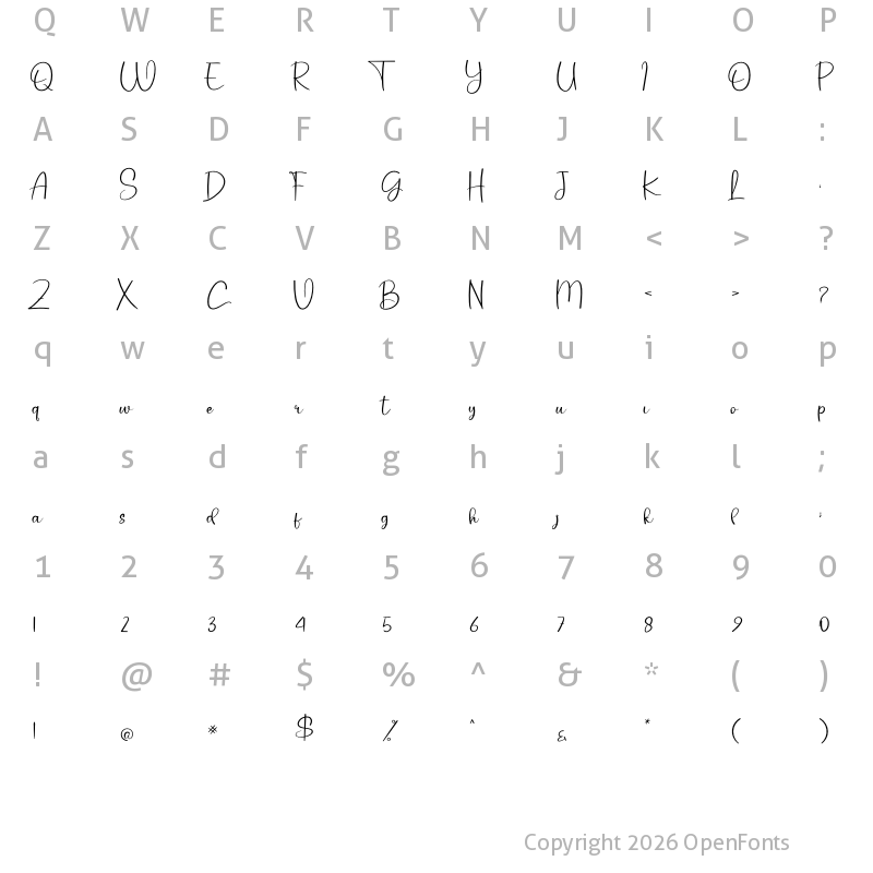 Character Map of Boho Bear Regular