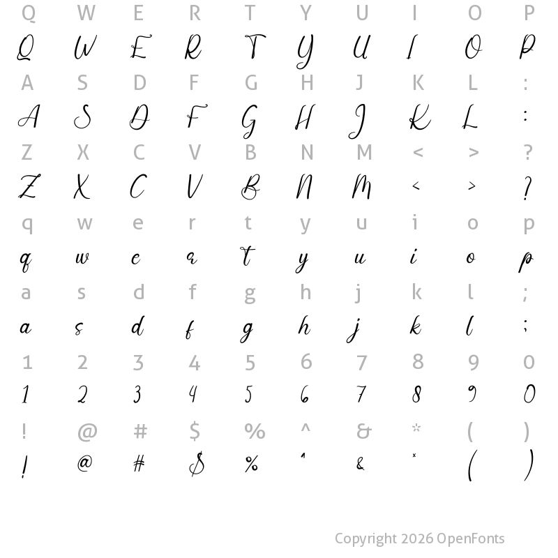 Character Map of Boho Christmas Regular