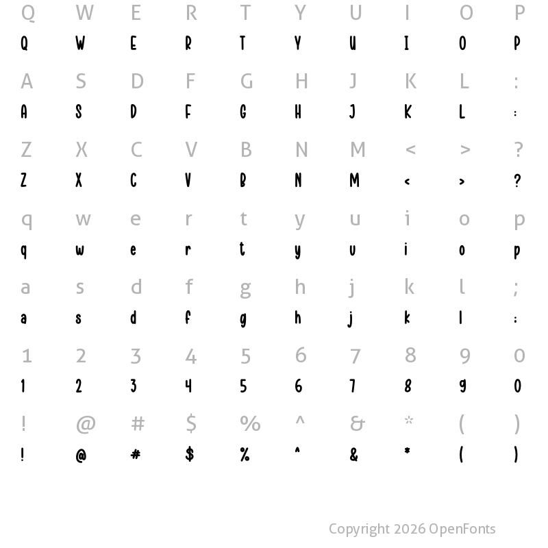 Character Map of Boho Sunshine 2 Regular