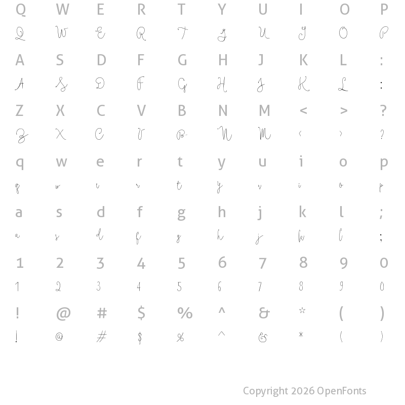 Character Map of BohoScriptLineDropW05-Rg Regular