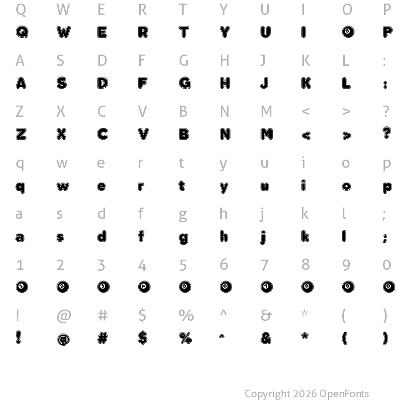 Character Map of Bola Ocho FFP