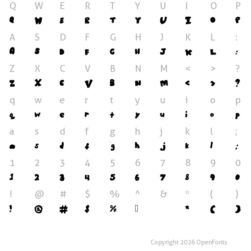 Character Map of BoldBronzyne BoldBronzyne