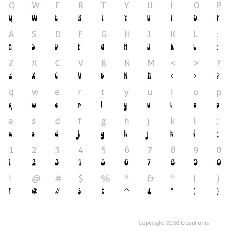 Character Map of Boldscope Regular