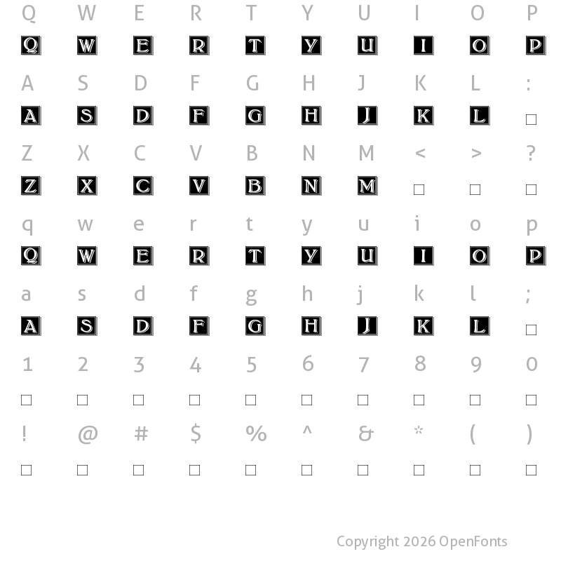 Character Map of BoltonDropCaps Regular