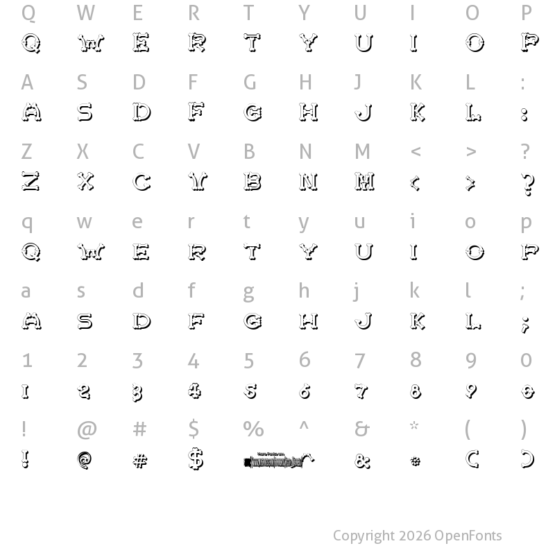 Character Map of Bonecracker shadow Regular