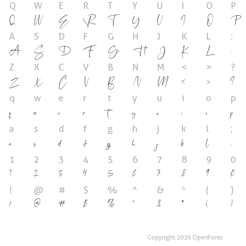 Character Map of Bonelest Regular