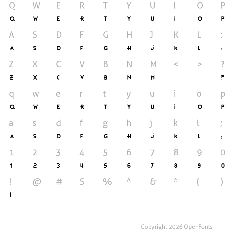 Character Map of Bonus Base