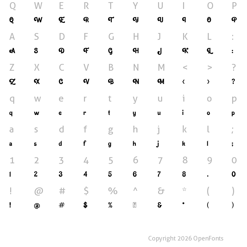 Character Map of Boogie Boys Regular