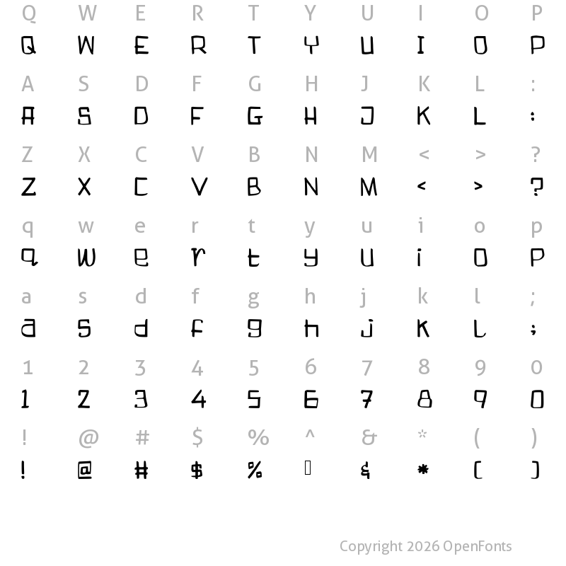 Character Map of Boogieweewee Medium