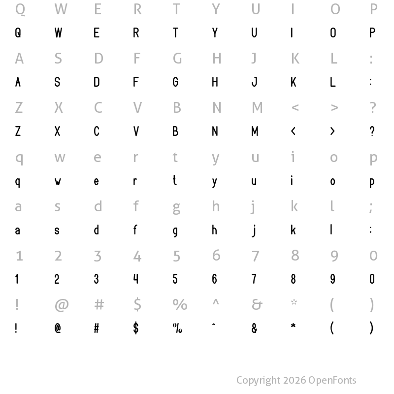 Character Map of BOOKMARK Regular