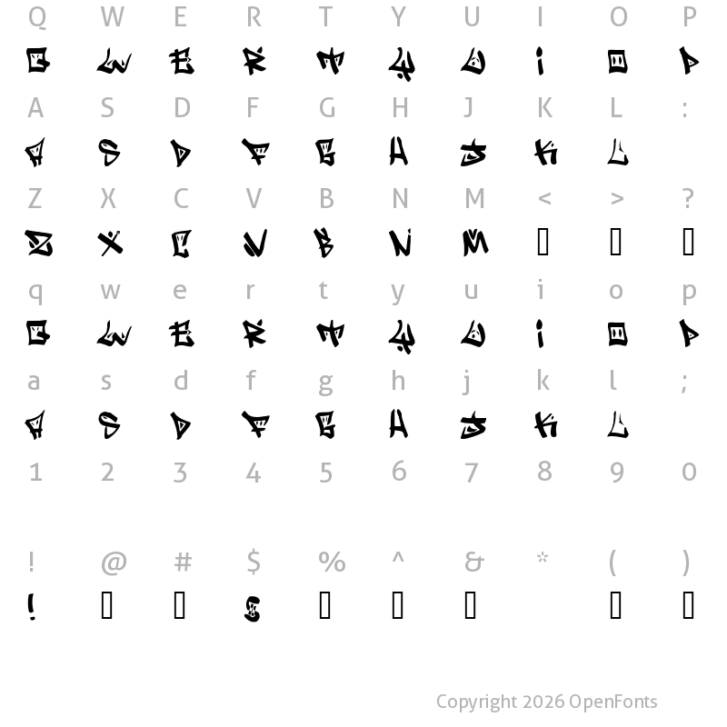 Character Map of Bopollux Regular