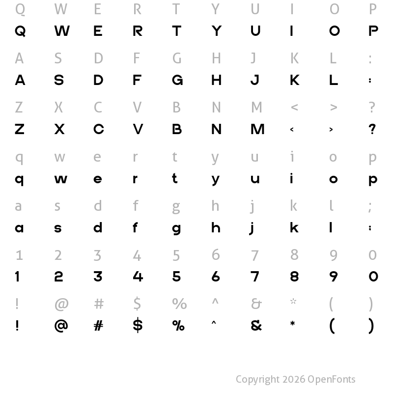 Character Map of BORELA Regular