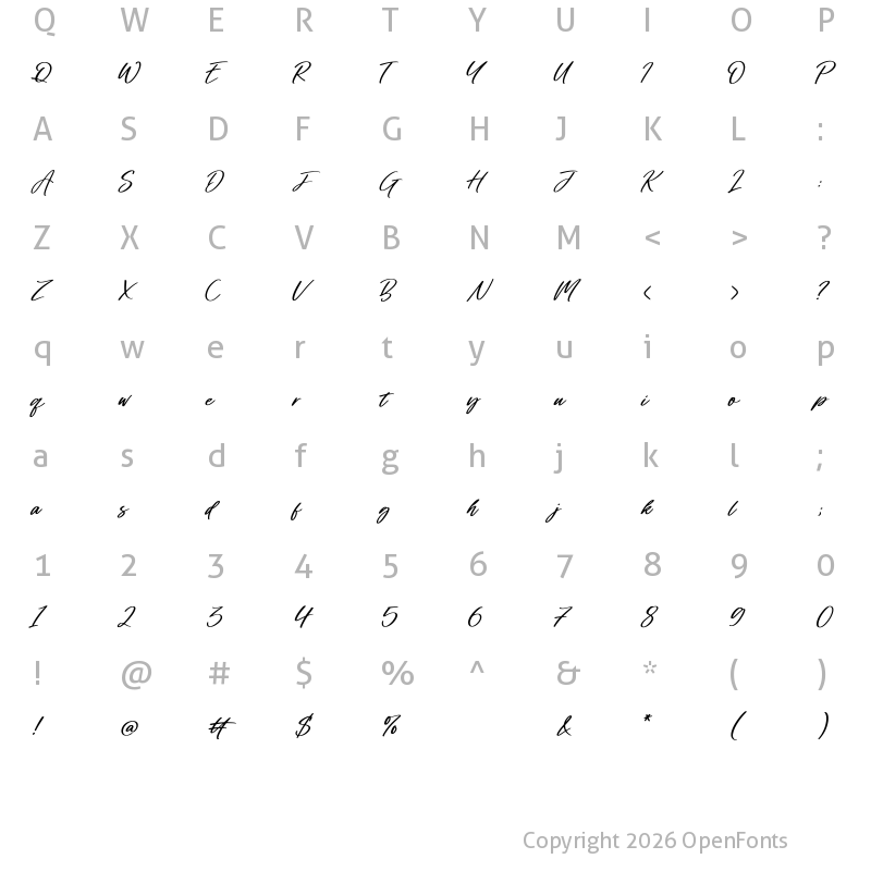 Character Map of Bostonbay Regular