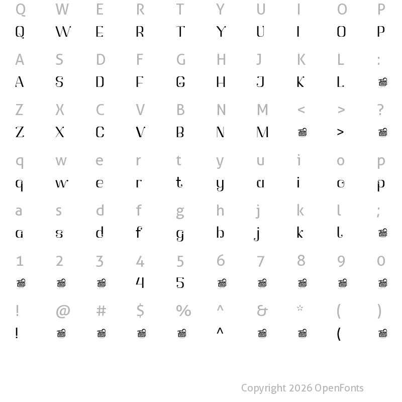 Character Map of Botuna Bold