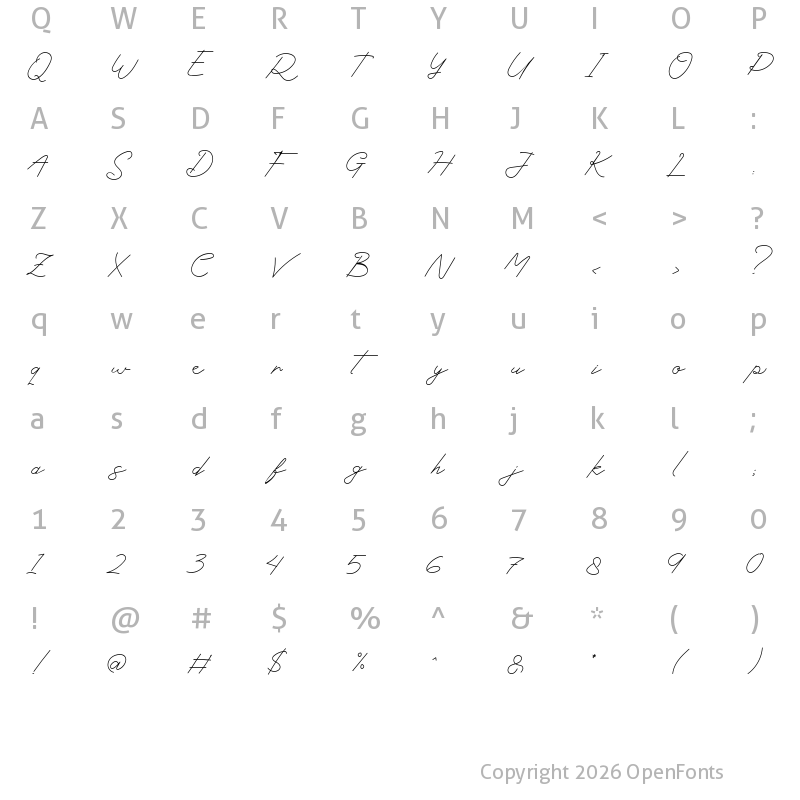 Character Map of Botuna Merisa Regular
