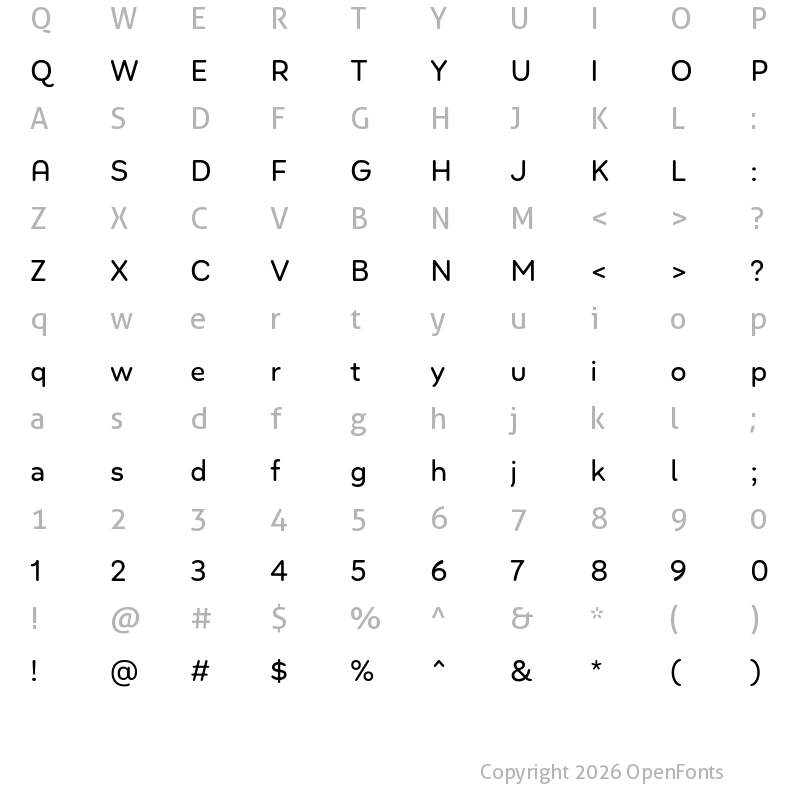 Character Map of Bouba Round Var Regular