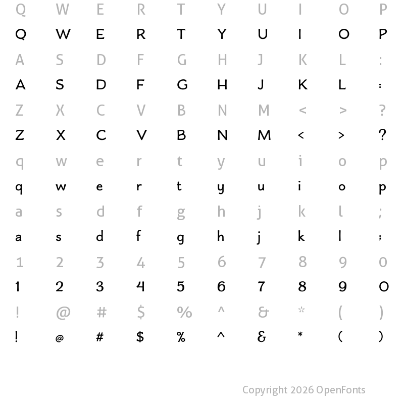 Character Map of Boucherie Flared Regular