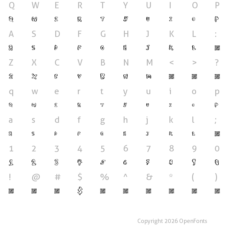 Character Map of BoulderScare Regular