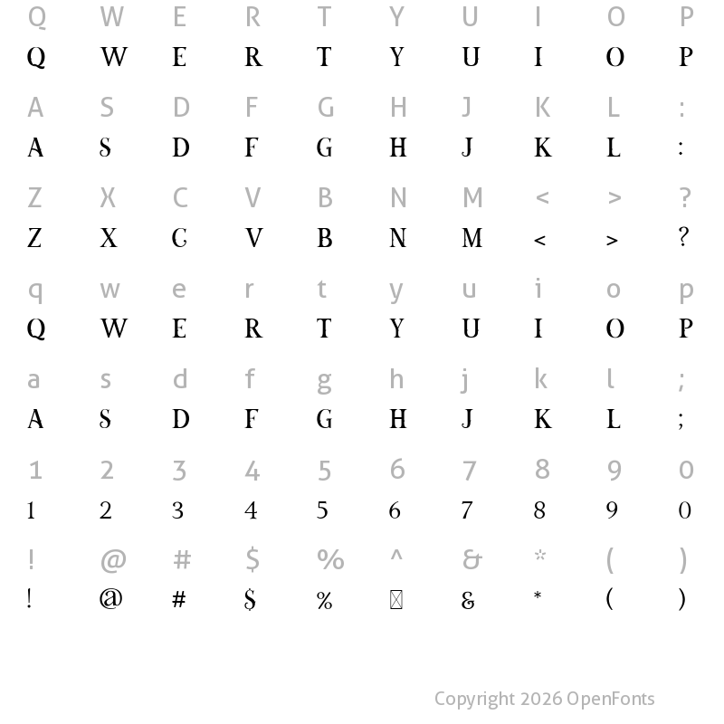 Character Map of BOURDEWAY Regular