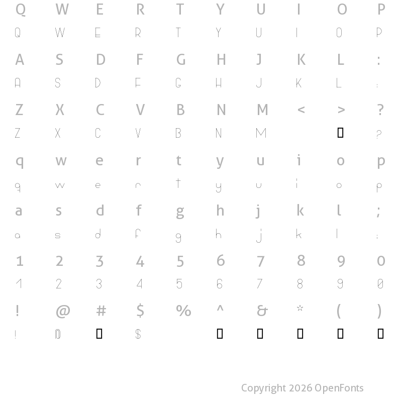 Character Map of Bowhouse Light