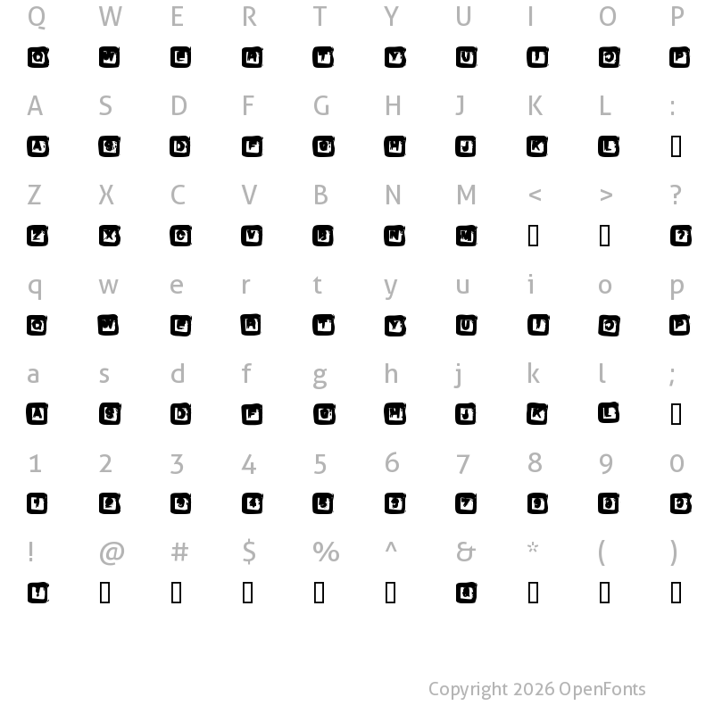 Character Map of Box Regular
