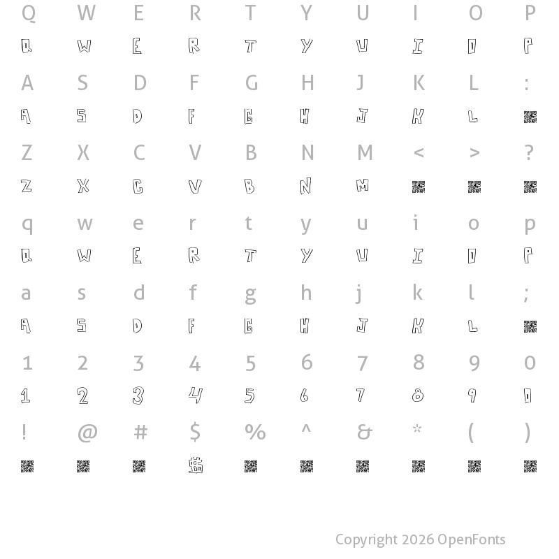 Character Map of BoxLines Regular
