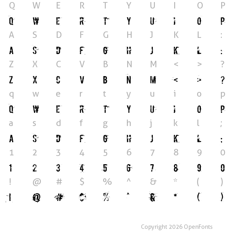 Character Map of Boycott Regular