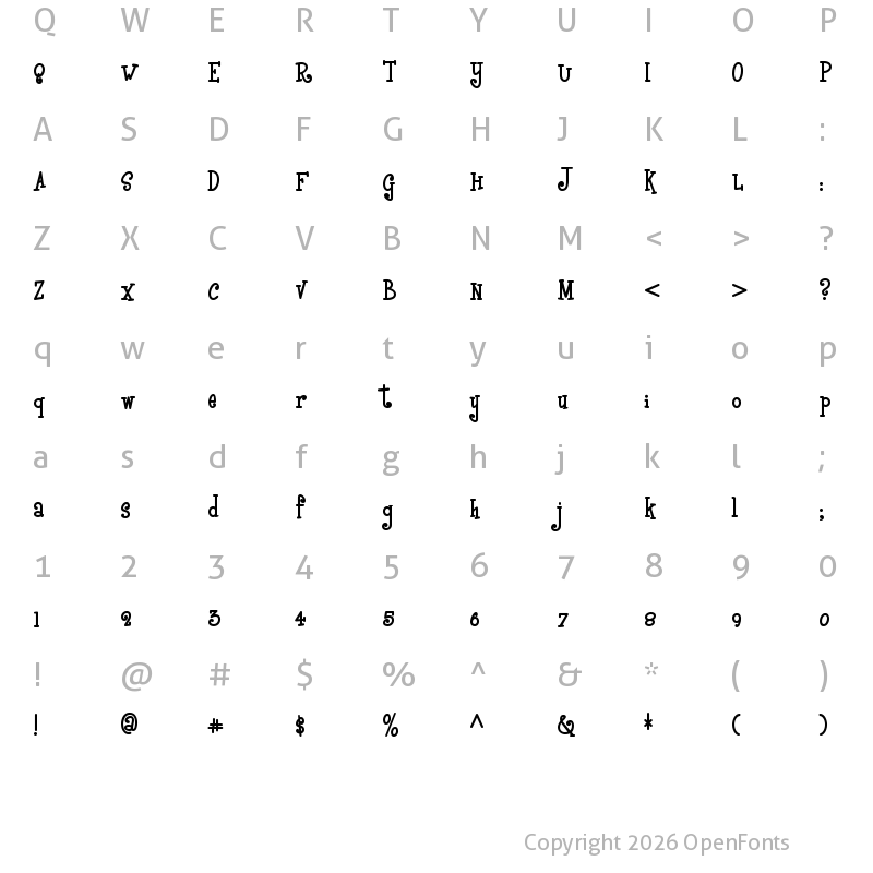 Character Map of Boyz R Gross NF Regular