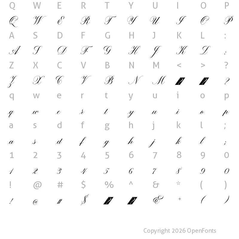 Character Map of Brachetto Regular