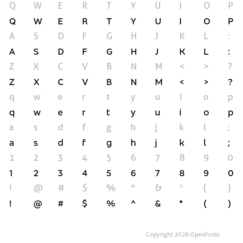 Character Map of Bradesco Sans Medium