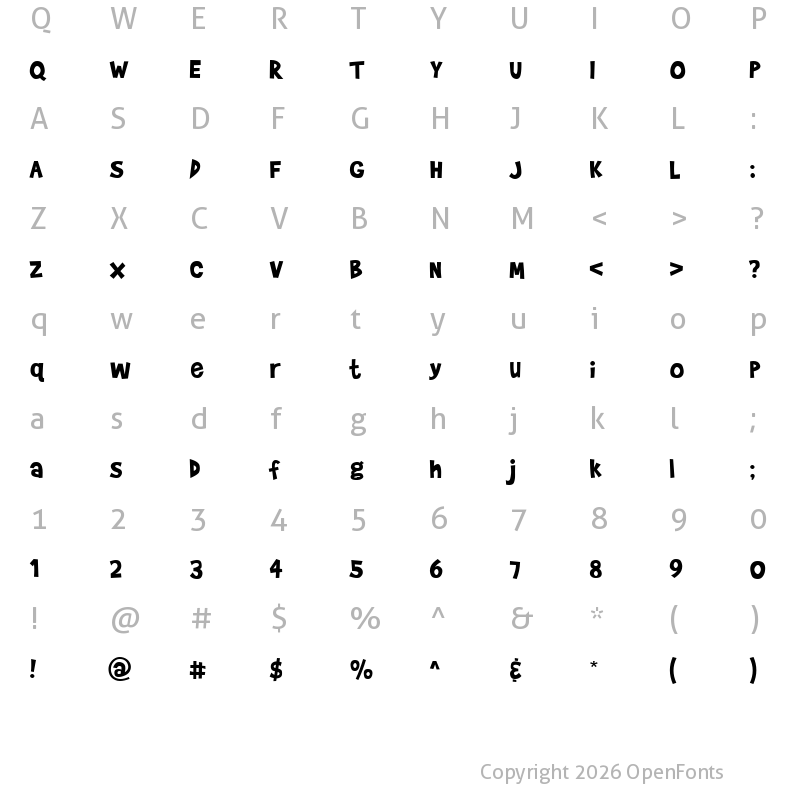 Character Map of Brady Bunch Remastered Regular