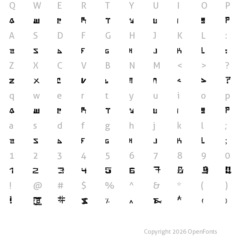 Character Map of Brain Damage Used
