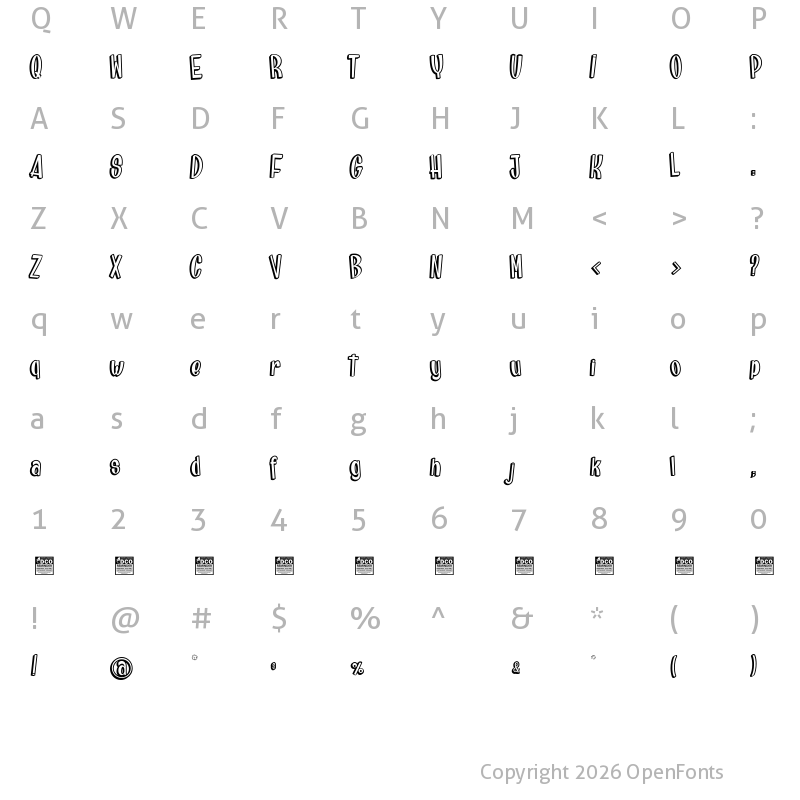 Character Map of Brainfish_PersonalUseOnly Regular