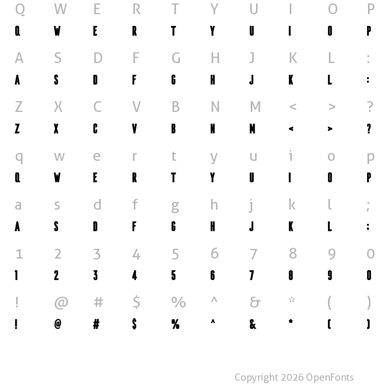 Character Map of Brandbe Demo Bold