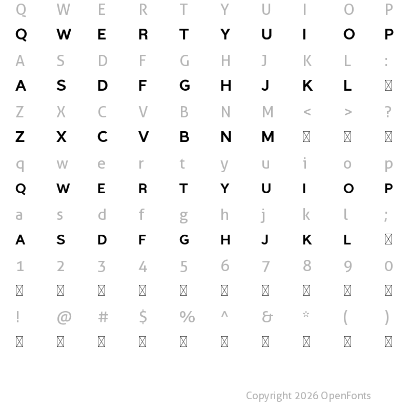Character Map of Branden Regular